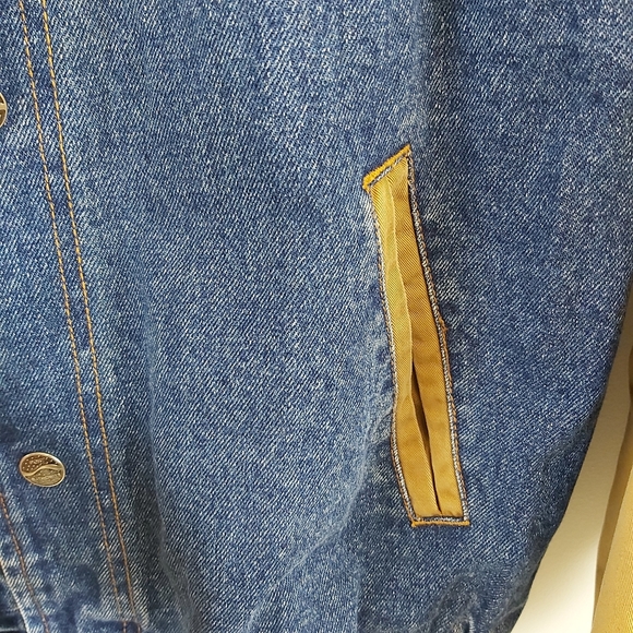 Vintage Contrast Denim Bomber Jacket sz Medium - Picture 6 of 13